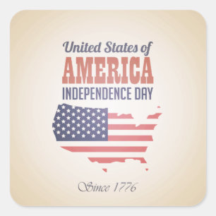 Quadrado Adesivo do Dia da Independência dos Estados Unidos