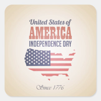 Quadrado Adesivo do Dia da Independência dos Estados Unidos