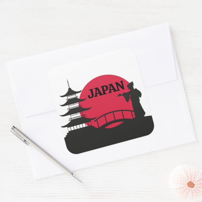 Quadrado Adesivo do Japão (Envelope)