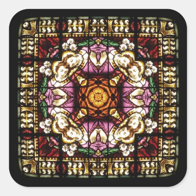 Quadrado Adesivo do Kaleidoscope da janela Angel (Frente)
