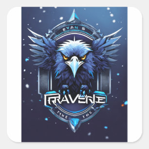 Quadrado Adesivo do Logotipo da Águia Negra Deca da Cabeç