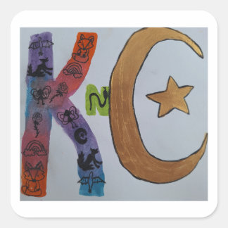 Quadrado Adesivo do logotipo do KnC