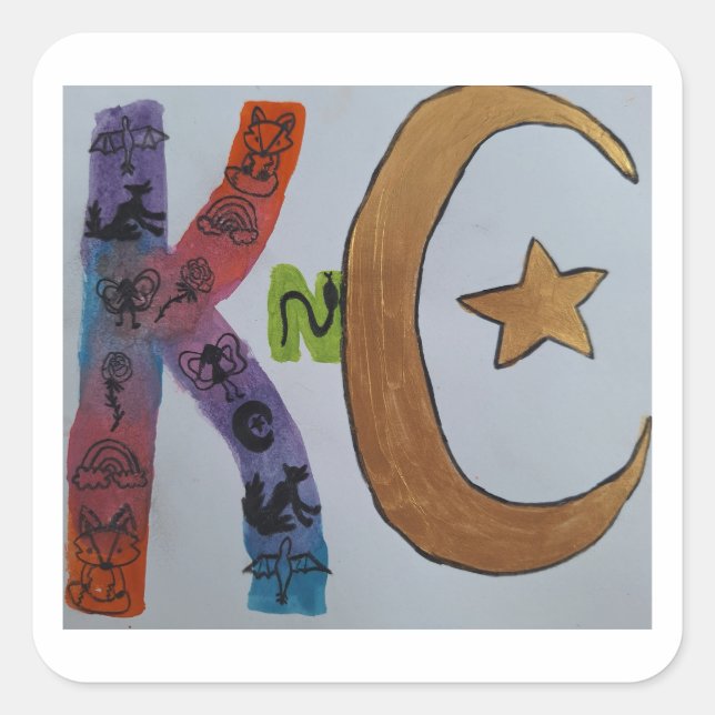 Quadrado Adesivo do logotipo do KnC (Frente)