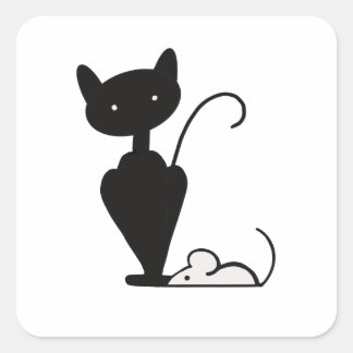 Quadrado Adesivo do logotipo Qat e do mouse