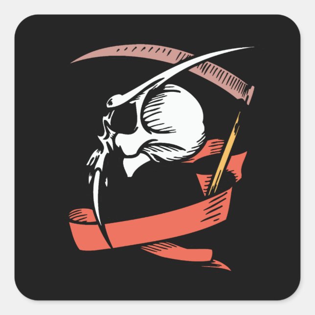 Quadrado Adesivo do Long Skull Club (Frente)