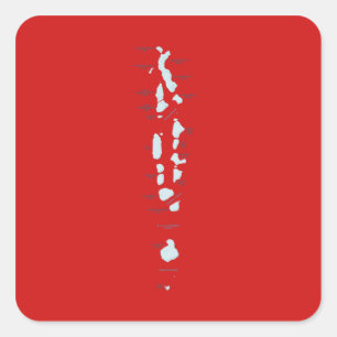 Quadrado Adesivo do Mapa das Maldivas