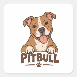 Quadrado Adesivo do Mês de Conscientização do Pitbull Outub