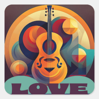 Quadrado Adesivo do Music Love