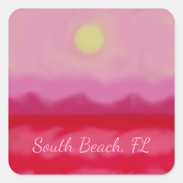 Quadrado Adesivo do Oceano Vermelho (Frente)