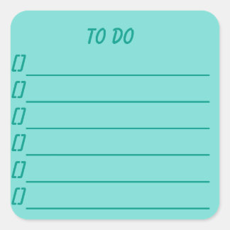 Quadrado Adesivo do Planejador de Lista de Tarefas