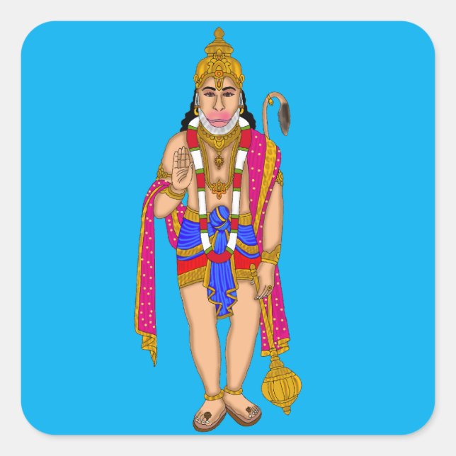 Quadrado Adesivo do Senhor Hanuman (Frente)