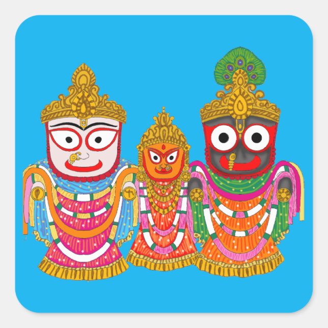 Quadrado Adesivo do Senhor Jagannath (Frente)