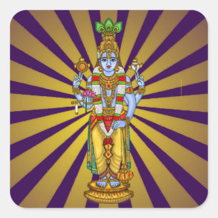 Quadrado Adesivo do Senhor Vishnu