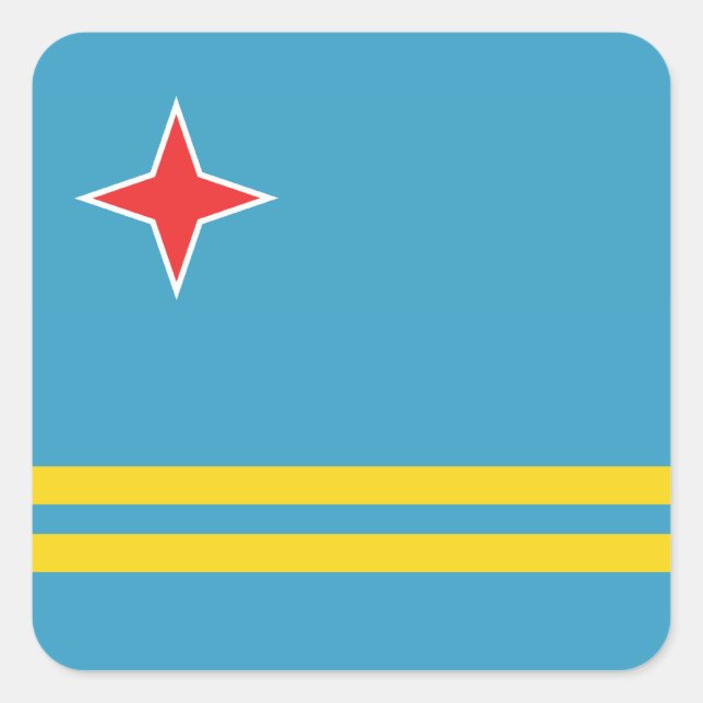 Quadrado Adesivo do Sinalizador Aruba (Frente)