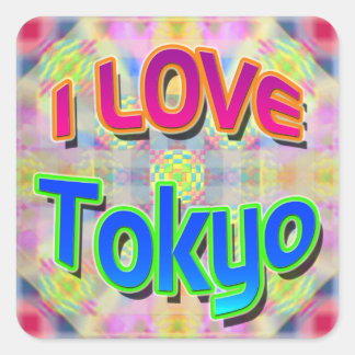 Quadrado Adesivo do Tokyo Festival 3 "I LOVE Tokyo"