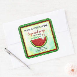 Quadrado adesivo em camadas de sabão de melancia