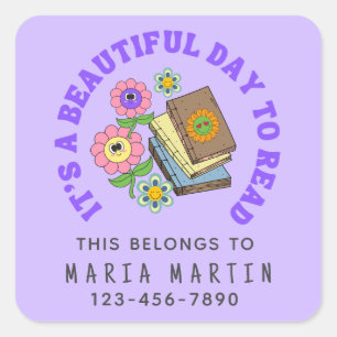 Quadrado Adesivo Escolar Nome da Leitura Este Pertence ao T