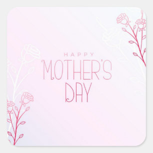 Quadrado Adesivo Feliz Dia das Mães