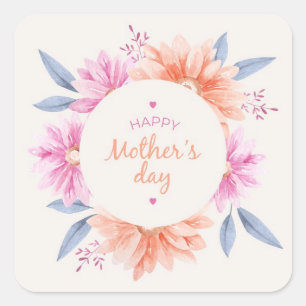 Quadrado Adesivo Feliz Dia das Mães