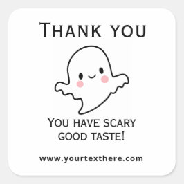 Quadrado Adesivo Feliz Halloween - Fantasma Kawaii Fofo