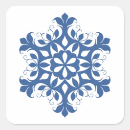 Quadrado Adesivo Floco de Neve Azul
