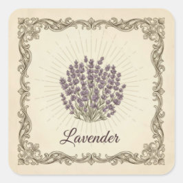 Quadrado Adesivo Floral de Lavanda