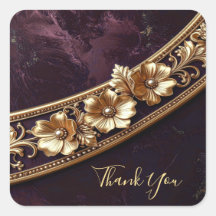 Adesivo Floral Dourado Ornamentado