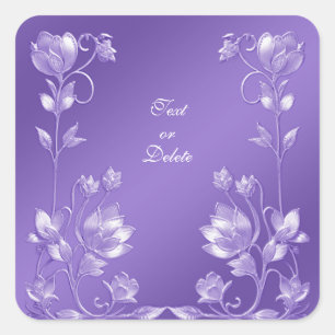Quadrado Adesivo Floral Roxo Elegante