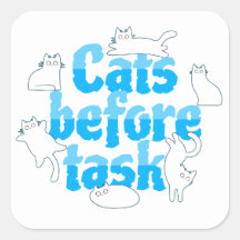 Adesivo Gatos Antes das Tarefas