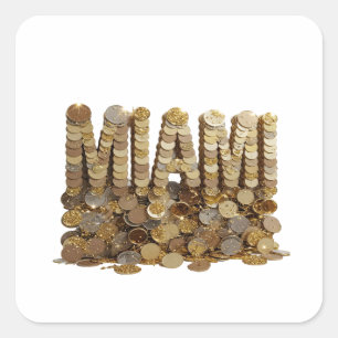 Quadrado Adesivo Glossy Gold MIAMI Motivo