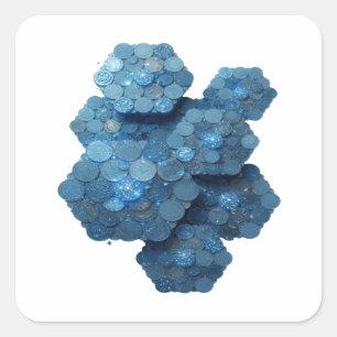 Quadrado Adesivo Gráfico Azul Original BLUE COINS