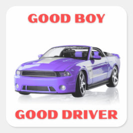 QUADRADO ADESIVO GRÁFICO DE CARRO MUSCULOSO BLEU BOM MOTORI