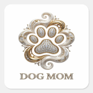 Quadrado Adesivo Gráfico Luxo Ouro MÃE DE CACHORRO