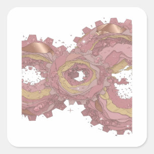 Quadrado Adesivo Gráfico ROSE GEAR Prata Fofo