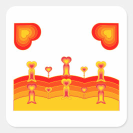 Quadrado Adesivo Heart-Scape