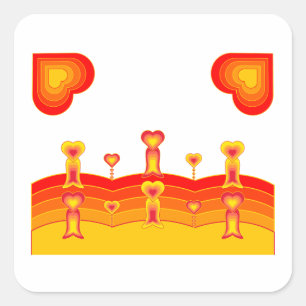 Quadrado Adesivo Heart-Scape