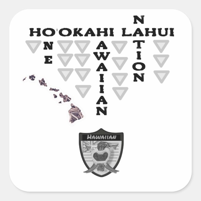 Quadrado adesivo Ho'okahi Lahui (Frente)