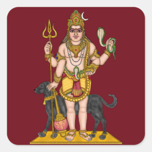 Quadrado Adesivo impermeável brilhante do Senhor Bhairava