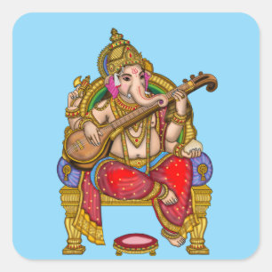 Quadrado Adesivo impermeável brilhante do Senhor Ganesha