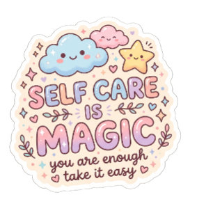 Quadrado Adesivo Kawaii Pastel Fofo com Nuvens Sorriso