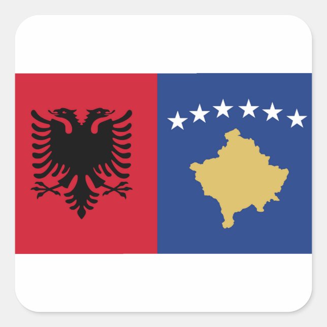 Quadrado adesivo kosovo & albania (Frente)