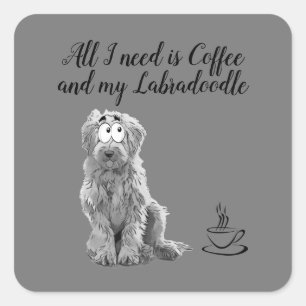 Quadrado Adesivo Labradoodle