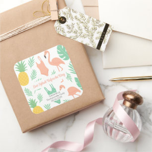 Quadrado Adesivo "Last Splash" com Palmeiras, Maiôs