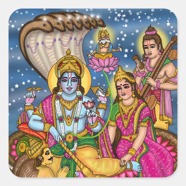 Quadrado Adesivo Laxmi Narayana (Frente)