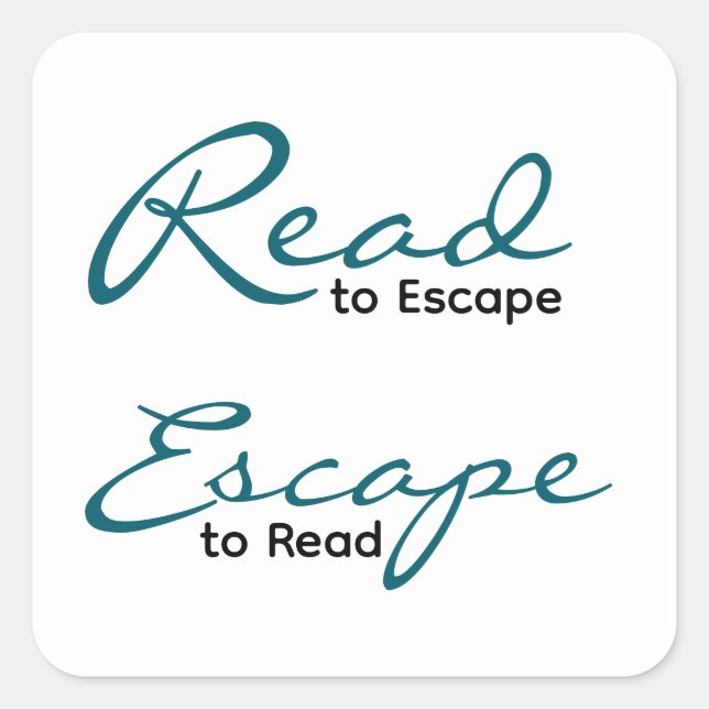 Quadrado Adesivo Ler para Escapar | Presente Literário (Frente)