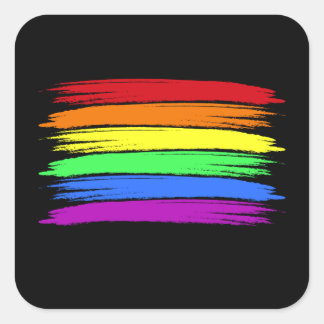 Quadrado Adesivo LGBT do Arco-Íris Brushaft
