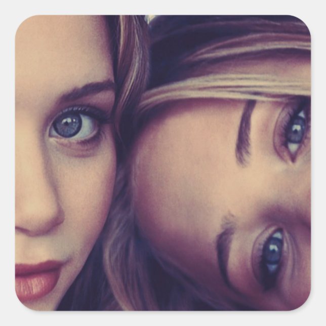 Quadrado Adesivo Mary-Kate e Ashley (Frente)