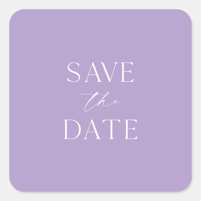 Quadrado Adesivo Minimalista de Save the Date  (Frente)