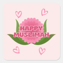 Adesivo Minimalista Feliz Muslimah