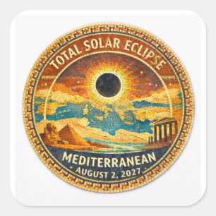Quadrado Adesivo Mosaic  Eclipse Total do Sol 2027